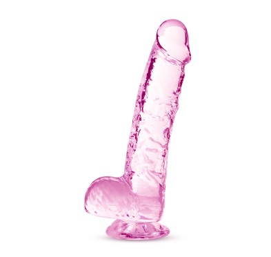 NATURALLY YOURS  6" CRYSTALLINE DILDO  ROSE